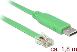DeLock 62960 USB 2.0 USB-A-Stecker zu RJ45 Grünes 1,8 m Kabel