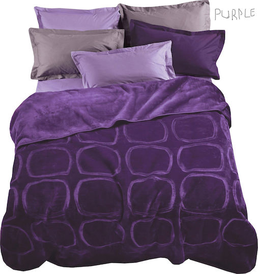 Marwa Κουβέρτα Βελουτέ Μονή 160x220εκ. Purple
