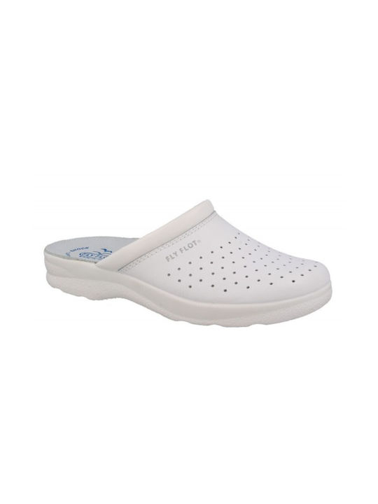 Fly Flot 7264 Leather Anatomic Clogs White art7...