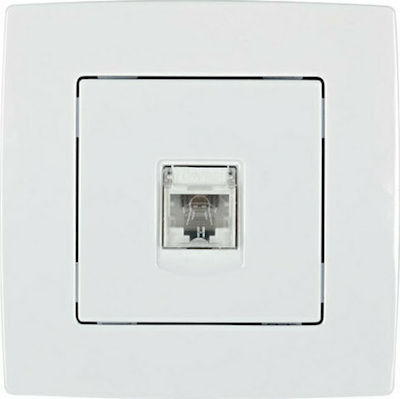 Elmark City Single Network Socket RJ45 Cat5 White 190281