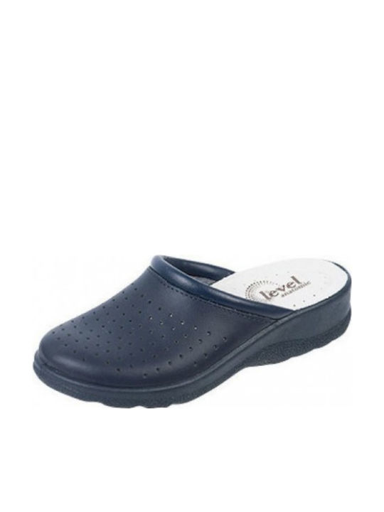 Level Anatomic Women's Leather Anatomic Clogs Blue