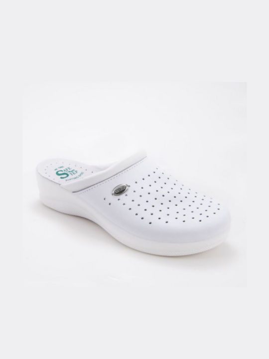 Level Anatomic 302 Leather Anatomic Clogs White 6201