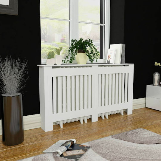 vidaXL Husă Pentru Radiator Din MDF Alb 152x19x81cm