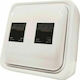 Eurolamp Double External Network Socket RJ45 In White Colour 147-16246