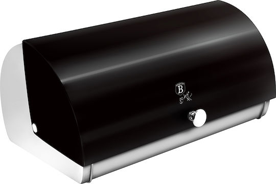 Berlinger Haus Black Silver Collection Bread Box with Lid Inox Black 38.5x28x18.5cm