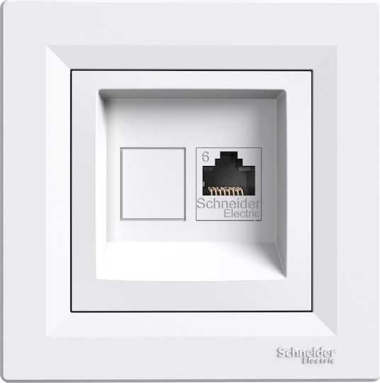 Schneider Electric Asfora Single Network Socket RJ45 Cat6 White EPH4700121