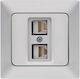 Eurolamp Double Network Socket RJ45 Cat6 Silver 152-16216