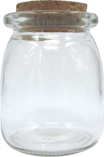 AGC Vase for General Use Sugar Coffee with Cork Glass Transparent 6.5x6.5x9cm