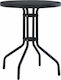 Outdoor Dinner Free Standing Metal Table Black 80x80x72cm