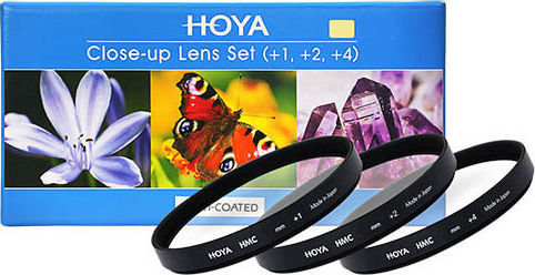 Hoya Set (+1+2+4) HMC 62mm Close Up Lens Filters Set Diameter 62mm with HMC Coating (Multi-Coated) for Camera Lenses