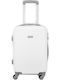 Playbags Cabin Hard White Suitcase With 4 Wheels Height 55cm