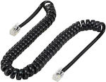 Powertech Spiral Telephone Cable RJ10 4P4C 2m Black (CAB-T014)