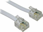 Powertech Flat Cablu Telefon RJ11 6P4C 3m Alb (CAB-T003)