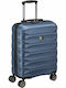 Delsey Meteor Cabin Hard Travel Suitcase Navy Blue with 4 Wheels Height 55cm