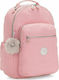 Kipling Seoul Bridal Pink School Bag Backpack Elementary, Elementary in Pink color 27lt