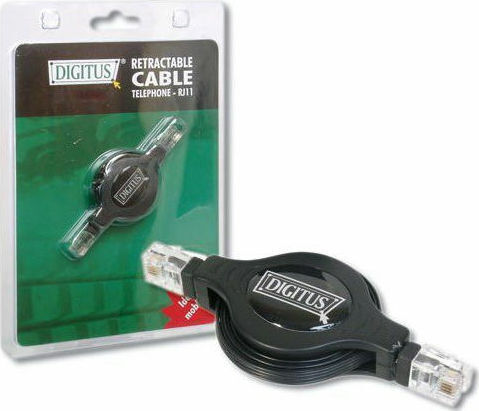 Digitus Einziehbar Telefonkabel RJ11 6P4C 1.2m Schwarz (DA-RET-RJ11)