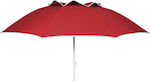 Golden Fleece Foldable Beach Umbrella Bordeaux Diameter 2m Red