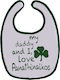 Panathinaikos My Daddy and I Love PAO Fabric Baby Bib with Hoop & Loop Fastener White