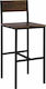 Stool Bar with Backrest Metallic Stab Anthracite / Antique Brown 4pcs 39x42x67cm