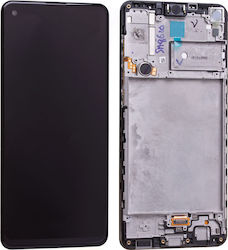 Samsung Οθόνη LCD με Μηχανισμό Αφής και Πλαίσιο για Galaxy A21S (Μαύρο)