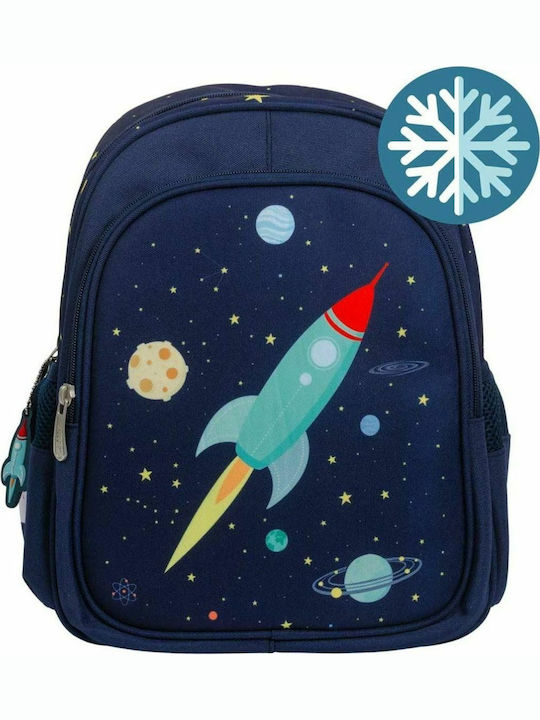 A Little Lovely Company Space Schulranzen Rucksack Kindergarten in Blau Farbe 13Es