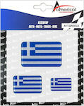 Americat Adhesive Flags with Enamel Coating for Car Greece in Blue Colour 4pcs ΑΥΤ.GREECE