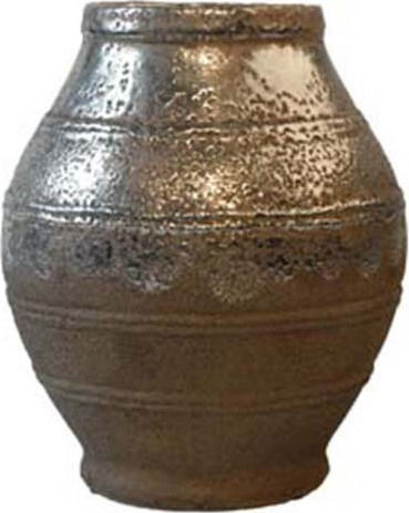 MSA Διακοσμητικό Βάζο Πέτρινο Ασημί Φ22xΥ25.5cm