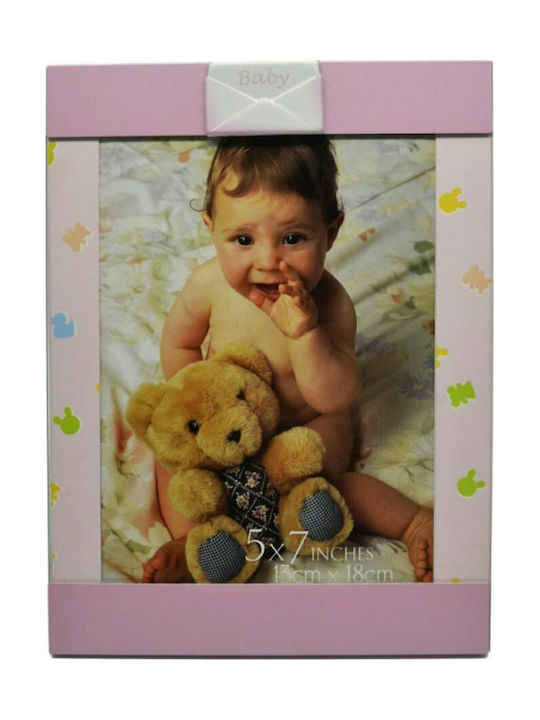 Ankor Φάκελος Baby Παιδική Κορνίζα Μεταλλική Ροζ 13x18cm