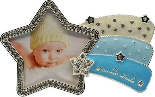 Ankor Twinkle Smile Kinder Fotorahmen Versilbert Mehrfarbig 9x9cm