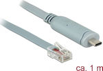DeLock Regular USB 2.0 Cable USB-C male - RS-232 male Γκρι 1m (89893)
