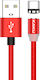 Kakusiga Magnetic / Regular USB 2.0 Cable USB-C male - USB-A Red 1m (KSC-306)