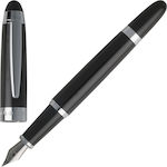 Hugo Boss Writing Pen Black made of Steel with Black και Blue Ink