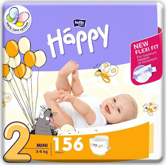Happy Art+dry Памперси с лента No. 2 за 3-6 kg 156pcs
