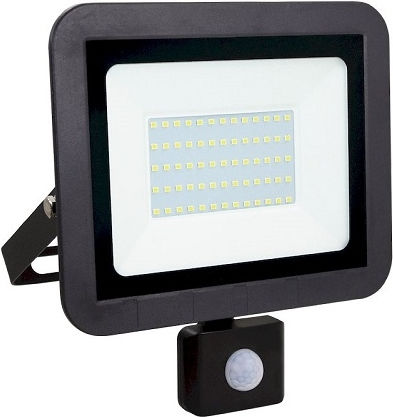 Geyer LPRM-50CS Wasserdicht LED Flutlicht 50W Natürliches Weiß 4000K mit Bewegungssensor IP65