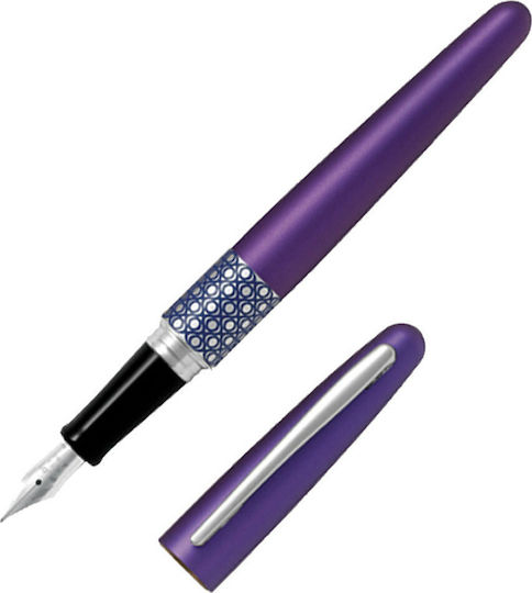 Pilot Πένα Γραφής Medium 1mm Μωβ από Ατσάλι με Μπλε Μελάνι