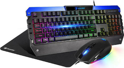 Sades SA-D10 Set Gaming Tastatură cu iluminare RGB & Mouse (Engleză US)