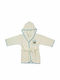 Dimcol Hooded Baby Bathrobe Star 02 128 Ecru & Ciel