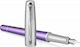 Stilou Medium 0.8mm Violet Din Aluminiu Cu Cerneală Roșie