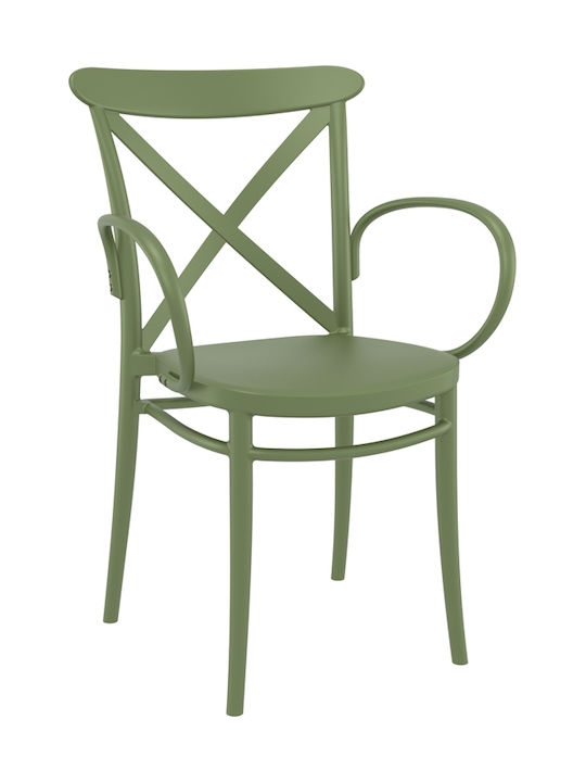 Outdoor Armchair Polypropylene Cross XL Olive Green 1pcs 57x51x87cm.