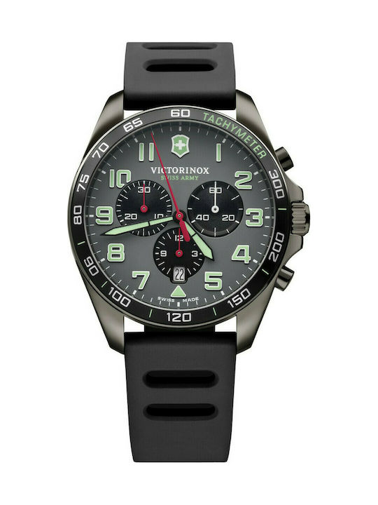 Victorinox Fieldforce Uhr Batterie mit Schwarz Kautschukarmband