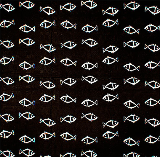 PaperQ Τραπεζομάντηλο Dama Λευκά Ψαράκια Μαύρο 100x100cm 150τμχ
