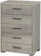 5Γ Wooden Chest of Drawers with 5 Drawers Σταχτί 60x45x90cm