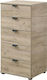 Duero 5F 45 Wooden Chest of Drawers with 5 Drawers Grey Oak 45x40x95cm