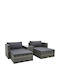 Set Cameră De Zi Exterior 5 Piese Gri Cu Perne