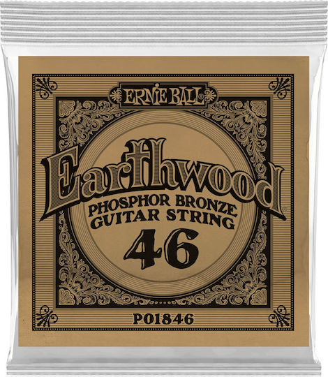 Ernie Ball Earthwood Phosphor Bronze Μονές Χορδές Phosphor Bronze Ακουστικής Κιθάρας 6τμχ 46"