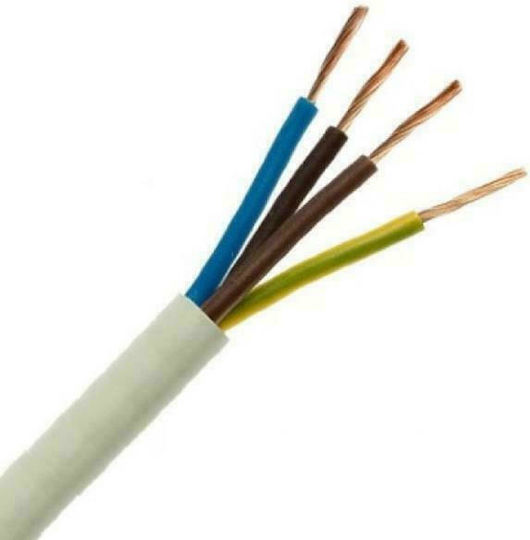 Eurolamp Power Cord Type NYL with Cable Properties 4x1.5mm² in White Colour 1m Flexible