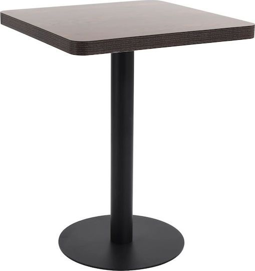 Bistro Kitchen Table Wooden with Metal Frame Walnut 60x60x75cm