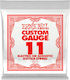 Ernie Ball Custom Gauge Plain Single Steel Electric Guitar Strings 6 Pieces 11
