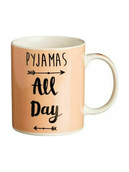 Ιωνία Pyjamas all Day Κούπα από Πορσελάνη Μπεζ 380ml