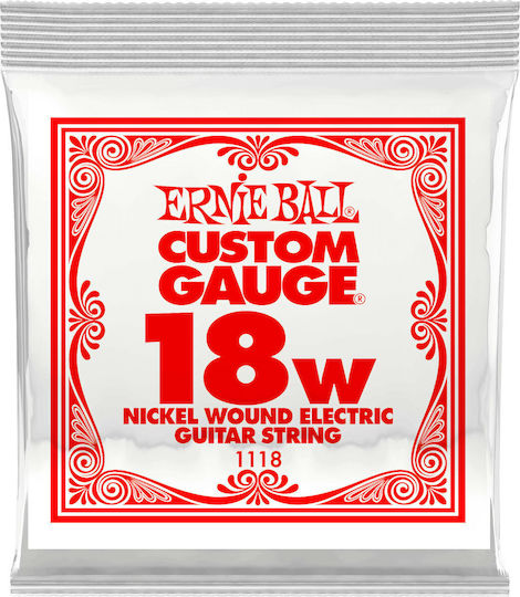 Ernie Ball Custom Gauge Single Strings Nickel Wound Electric Guitar 6 Pieces 18